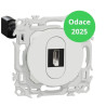 Schneider - Odace 2025 - Prise HDMI Type A 2.1 - Ultra HD 8K/60Hz - Câble femelle à l'arrière - Blanc craie - Réf : S920462