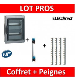 Legrand - Coffret étanche Plexo 24 modules + peigne V. et H. Ph+N - 2R - 001922+405003+404926x4