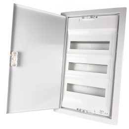 Legrand - Coffret encastré 3 Rangées 12+2 Modules avec porte métal extra plate - Réf : 001533