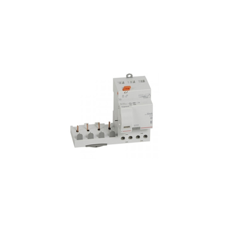 Legrand - Bloc Diff - 63A - 30mA - Type F - 4 Pôles - Pour disjoncteur DX³ 1 mod/pôle - Départ Bas Vis - Réf : 410534