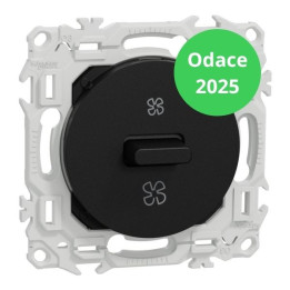 Schneider - Odace 2025 - Interrupteur VMC 3 positions - à levier - Noir onyx - Réf : S940243