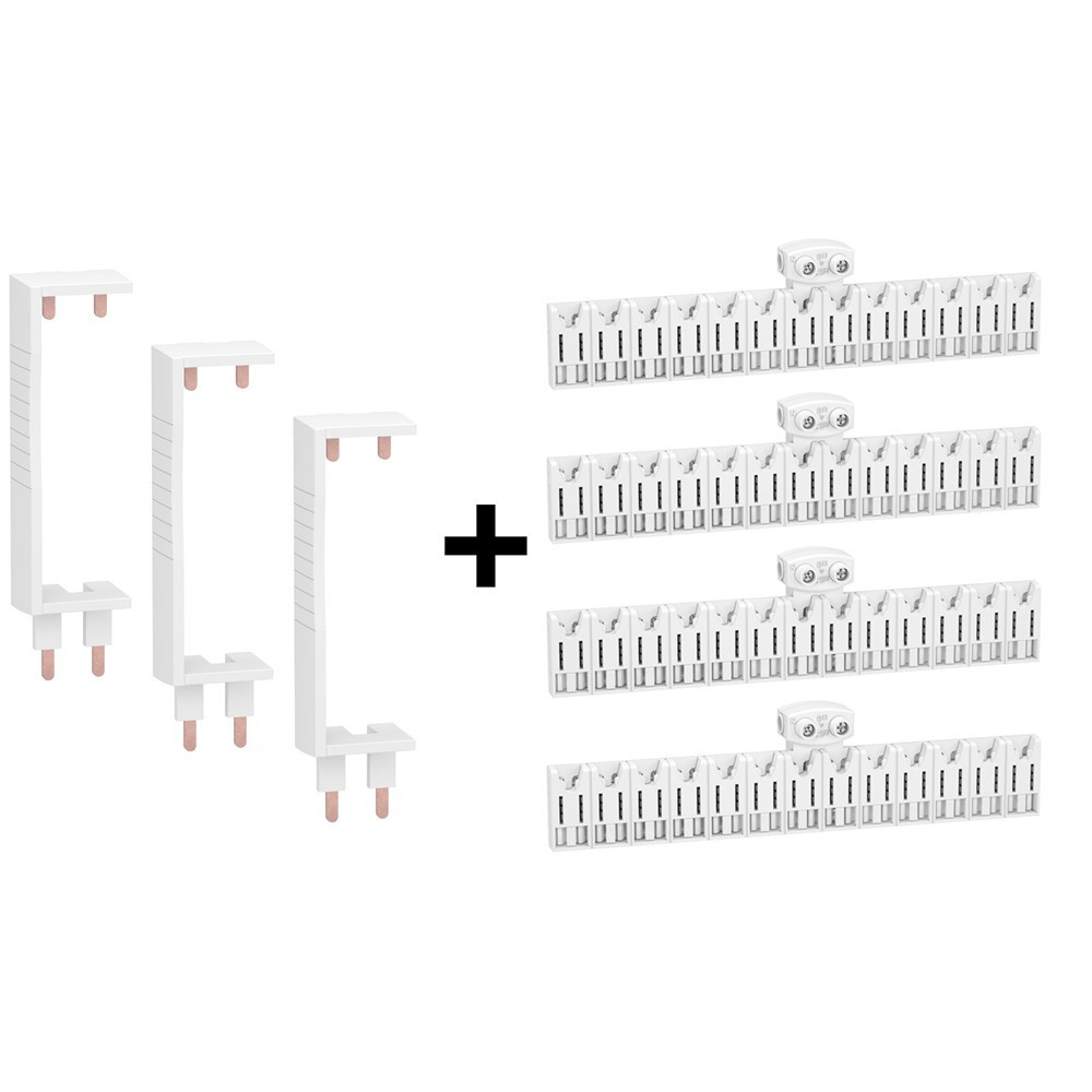 Schneider - Resi9 XE - LOT de 3 Peignes Verticales + 4 Horizontales 13M - Ideal Tableaux 4 rangées - Réf. : R9EXHC13x4+R9EXVx3