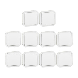 Legrand - Plexo L - LOT de 10 interrupteurs ou Va-et-Vient - Composable - Blanc - Ref : 069611Lx10