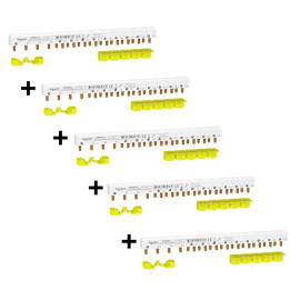 Schneider - Resi9 XP - LOT de 5 peigne monobloc - 3p+n - 63a - 13 modules - cache dents 5m - R9PXH413x5