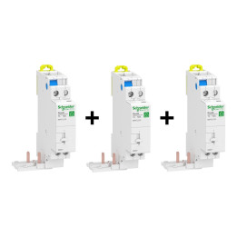 Schneider - Resi9 - LOT de 3 Télérupteurs Bipolaire 16A - 2NO - 250V - Réf. : R9PCL216x3