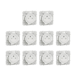 Schneider - Odace 2011 - Lot de 10 Prises affleurante - Blanc - Ref. : S520052x10