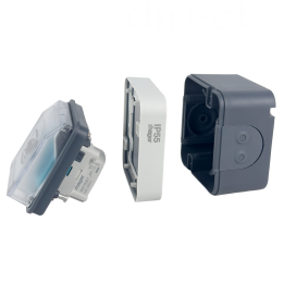 Hager - Prise Witty 2P+T - IP55 - M2+ - saillie - 3,7 kW - Pour recharge véhicule électrique - Réf : XEV080