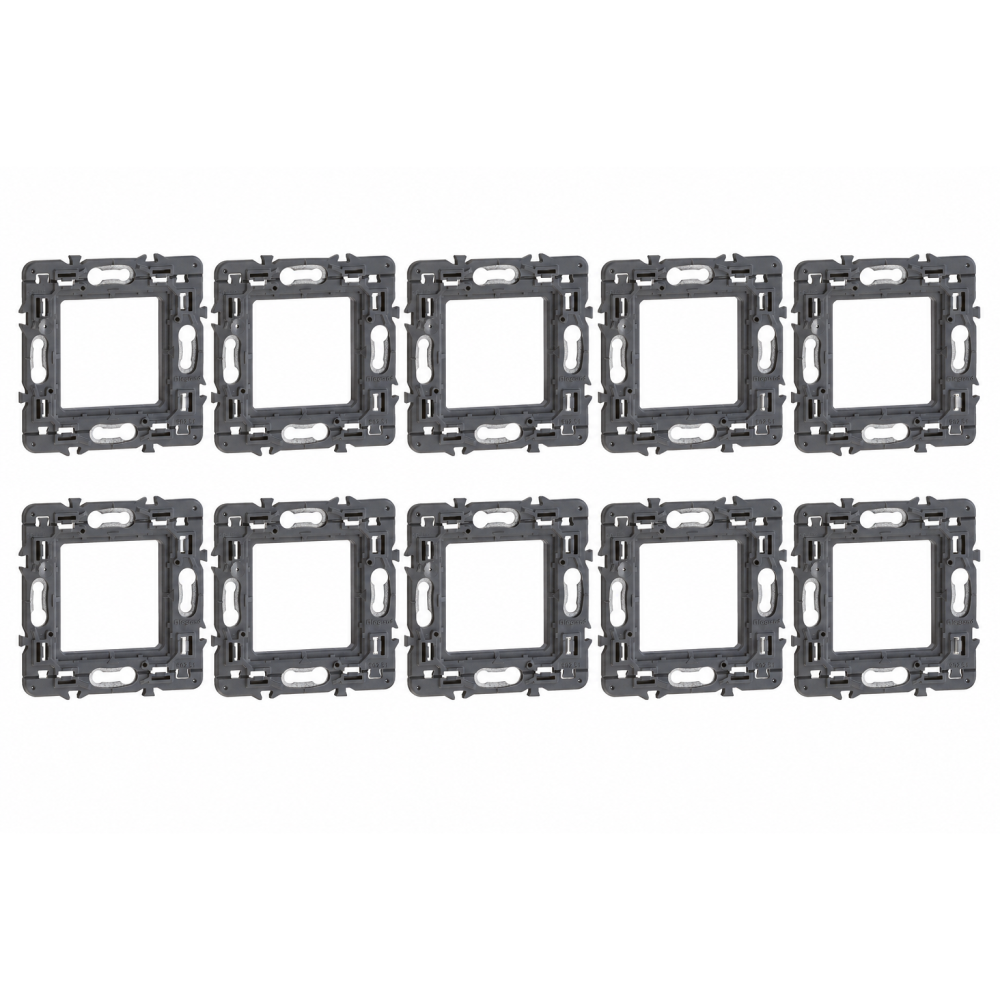 Legrand - LOT de 10 supports simple 1 poste (2M) - Mosaic/Céliane - Fixation VIS - Réf. : 080251x10