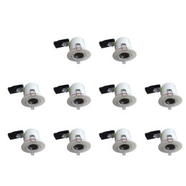 Miidex - LOT - Support Spot Orientable - étanche à l'air - Blanc - D.100mm - BBC - Réf. : 7719X10