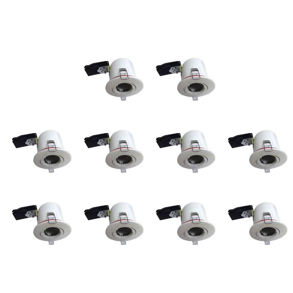 Miidex - LOT - Support Spot Orientable - étanche à l'air - Blanc - D.100mm - BBC - Réf. : 7719X10
