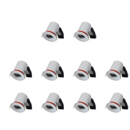 Miidex - LOT  - Support Spot Fixe - étanche à l'air - Blanc - D.88mm - BBC - Réf : 7718X10