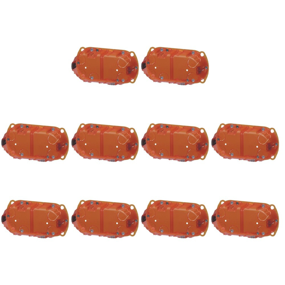 Legrand Batibox - LOT de 10 boîtes multimatériaux 2 postes - 4/5M - Hor/Ver - profondeur 50 mm - Réf. : 080122x10