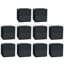 Schneider - Mureva Styl - LOT de 10 Va et vient - Connexion auto - Saillie - IP55/IK08 - Gris - Ref. : MUR35021x10