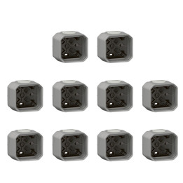 Legrand - Plexo L - LOT de 10 boîtiers 1 poste - Composable - Gris - Ref. : 069651Lx10