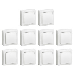 Legrand - Oteo - LOT de 10 transformeurs 3 en 1 - Interrupteur/Va et vient - Poussoir - Blanc - Ref. : 086001Lx10