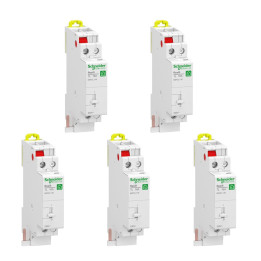 Schneider - RESI9 - Lot de 5 Télérupteurs Unipolaire 16A - 250V - Réf. : R9PCL116x5