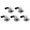 Miidex - Lot de 5 Supports Spot Orientable - Etanche à l'air - Blanc - D.100mm - BBC - Réf. : 7719x5