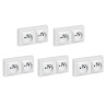 Legrand - Oteo - LOT de 5 Doubles prises 2P+T 16A  230V - Blanc - Ref. : 086076Lx5