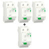 SCHNEIDER - Resi9 XE - LOT de 4 Inter Diff. 63A - 3x Type AC et 3x Type A - 30mA - Ref. : R9ERC263x3+R9ERA263