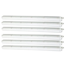 Spectrum - LOT de 6 Réglette LED Limea GIGANT - Etanche - 120cm - 50W - 6000LM - IP65 - Réf : SLI028112NW_PW