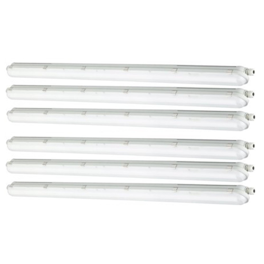 Spectrum - LOT de 6 Réglette LED Limea GIGANT - Etanche - 120cm - 50W - 6000LM - IP65 - Réf : SLI028112NW_PW