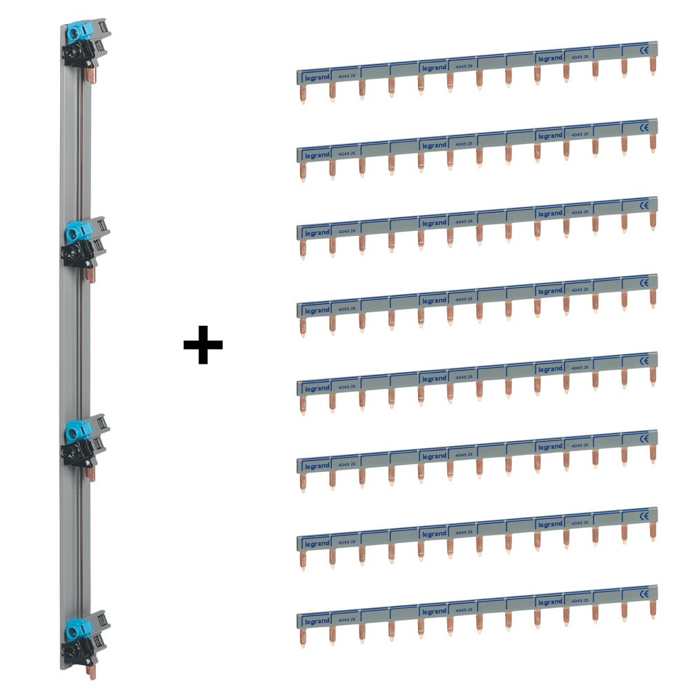Legrand - Répartition verticale VX 3 optimisée Drivia 4R + peigne d'alimentation 13M - Réf. : 405002 + 404926x8