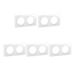 Legrand - Céliane 2024 - LOT de 5 plaques de finition Blanc Emaillé - 2 poste - Réf. : CP0002 x 5