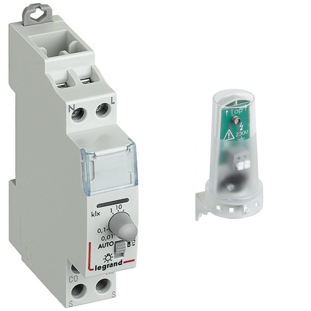 Legrand - Interrupteur crépusculaire standard avec photocellule - 230V - Réf :  412623
