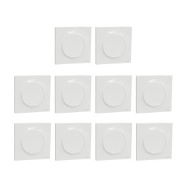Schneider - Odace 2011- LOT de 10 Va et Vient + Plaque - Blanc - Ref. :  S520204x10+S520702x10