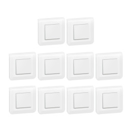 Legrand Mosaic - LOT de 10 Va-et-Vient complet - 1 poste (2M) - 10A - 230V - EU - Réf. : 080251+277802L+278011L