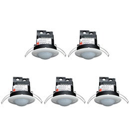 B.E.G - LOT DE 5 DÉTECTEURS DE MOUVEMENT AVEC ZONE DE DÉTECTION CIRCULAIRE - PLAFOND - BLANC - ENCASTRÉ - Réf. : 92197X5