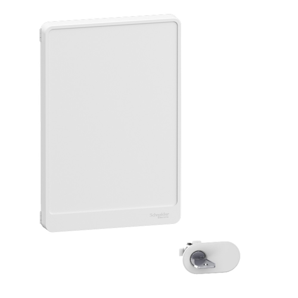 Schneider - Resi9 - Porte Styl - Blanc - 13 modules - 2 rangées + serrure avec clé - Réf. : R9H13422+R9H13388
