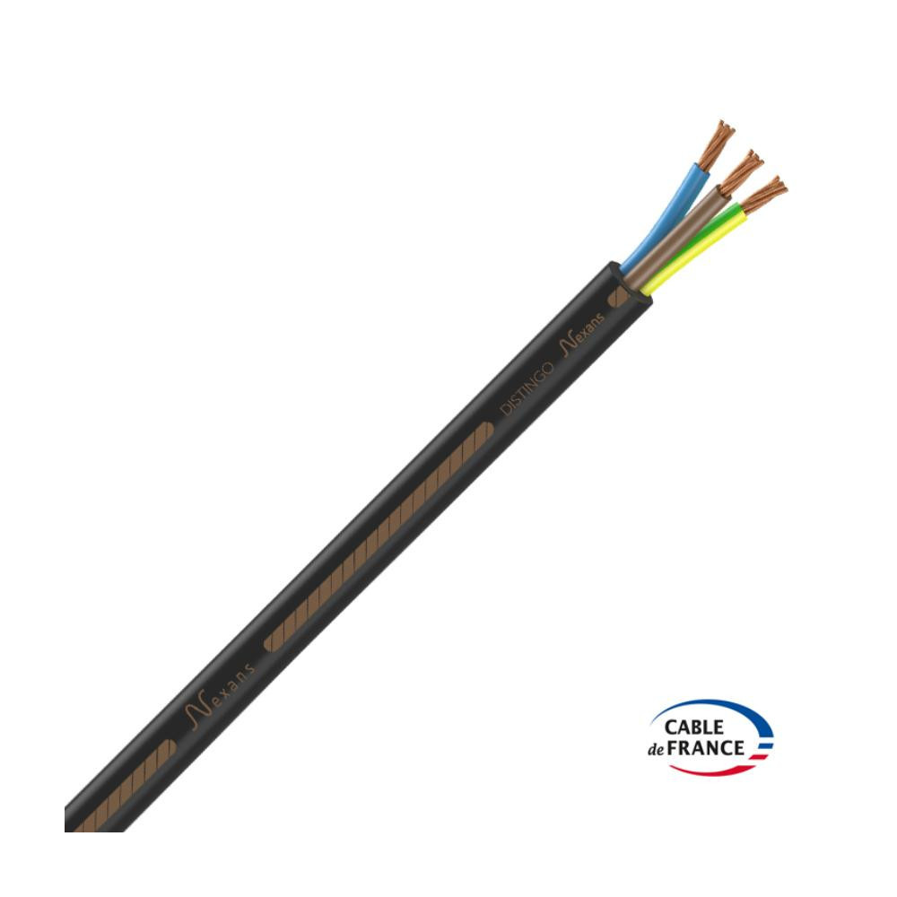 Câble rigide U-1000 R02V 3G6 - Couronne de 10 mètres - Réf : CABLER2V3G6C10