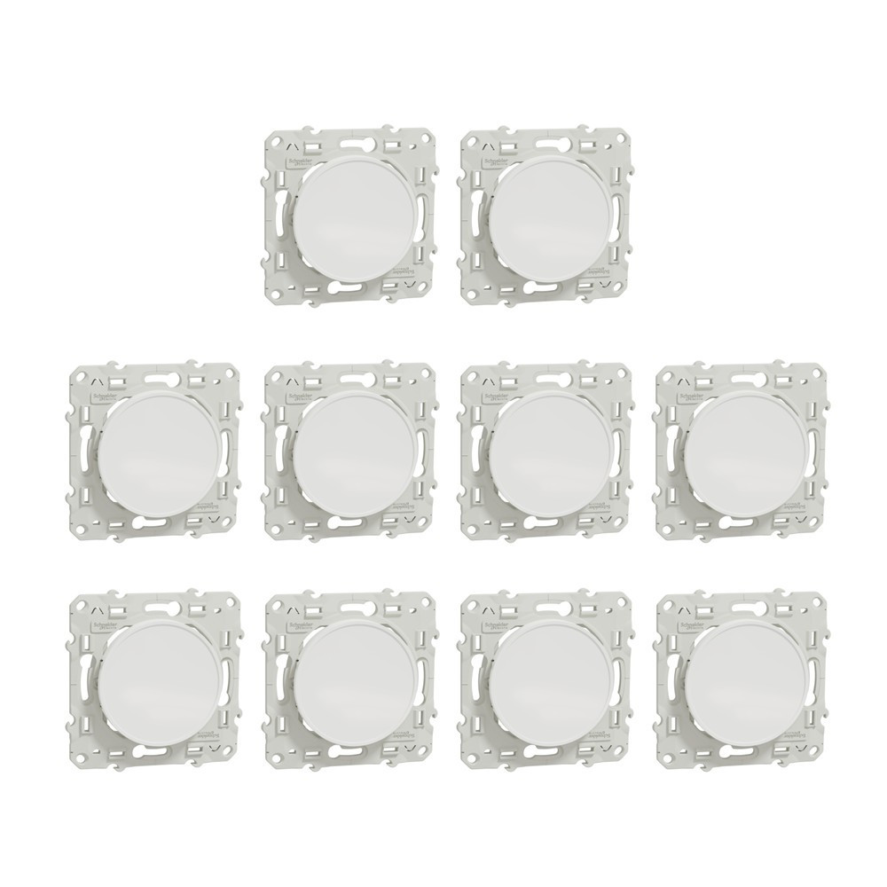 Schneider - Odace 2011 - LOT de 10 Obturateurs - Blanc - Ref. : S520666x10