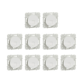 Schneider - Odace 2011 - LOT de 10 Prises RJ 45 cat 6 STP Grade 3 - Blanc - Ref. : S520476x10