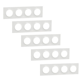 Schneider - Odace 2011 - Styl - LOT de 5 Plaques 4 postes - Entraxe 71 mm - Blanc - Ref. : S520708x5