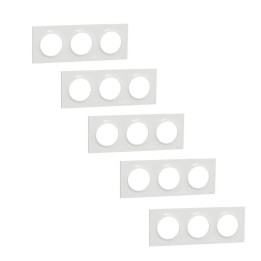 Schneider - Odace 2011 - Styl - LOT de 5 Plaques 3 postes - Entraxe 71 mm - Blanc - Ref. : S520706x5