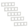 Schneider - Odace 2011 - Touch - LOT de 5 Plaques 4 postes entraxe 71 mm - Blanc - Ref. : S520808x5