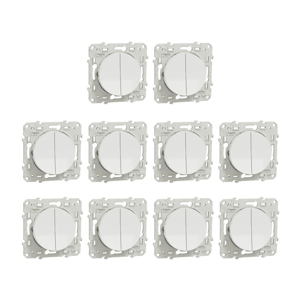 Schneider - Odace 2011 - LOT de 10 Double Va-et-vient - Ref. :  S520214x10