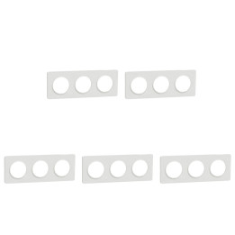 Schneider - Odace 2011 - Touch - LOT de 5 Plaques 3 postes - Entraxe 71 mm - Blanc - Ref. : S520806x5