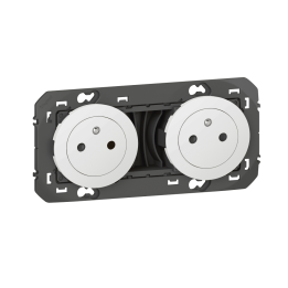 Legrand - Dooxie - Double prise de courant 2P+T Surface précâblées - 16A - 250V - Blanc - Réf : 600332