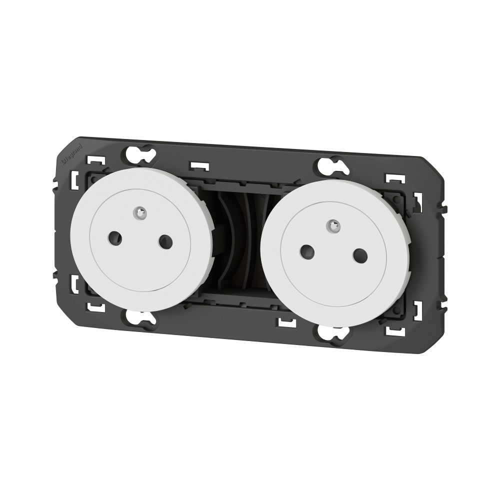 Legrand - Dooxie - Double prise de courant 2P+T Surface précâblées - 16A - 250V - Blanc - Réf : 600332