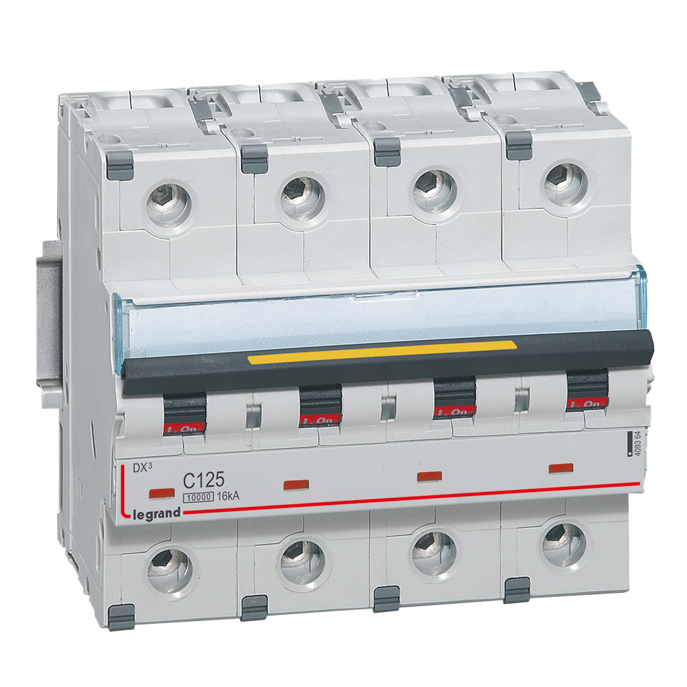 Legrand - Disjoncteur - 125A 4P - Courbe C - DX3 10000A/16kA - 6 Modules - Réf : 409364