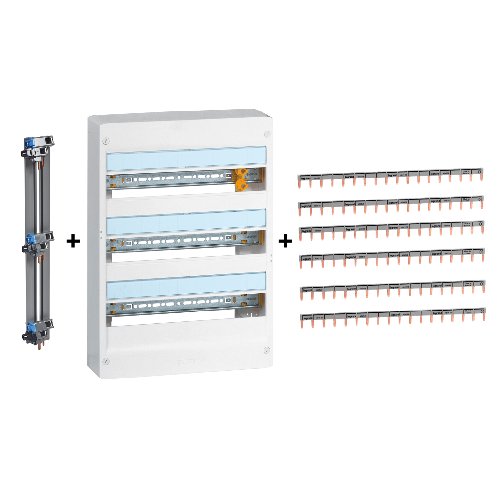 Legrand - Coffret 3 rangées - 18 modules - Peigne V/H - 401223+405001+404928x6
