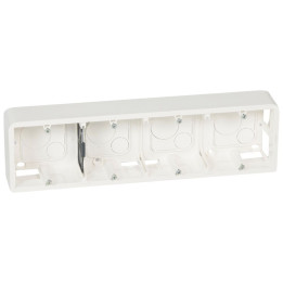 Legrand - Mosaic - Cadre saillie 4 postes - 4 x 2 modules - Horizontal - Blanc - Réf : 080284