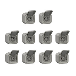 Legrand - Plexo L - LOT de 10 prises de courant 2P+T - Saillie - Gris - Ref. : 069731Lx10