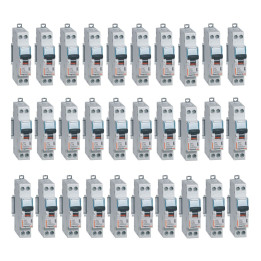 LEGRAND - LOT de 30 disjoncteurs DNX3 : 10A x10, 16A x10, 20A x10 - Bornes Vis/Vis - Réf. : 406773x10+406774x10+406775x10