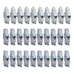 LEGRAND - LOT de 30 disjoncteurs DNX3 : 10A x10, 16A x10, 20A x10 - Bornes auto/auto - Réf : 406782x10+406783x10+406784x10