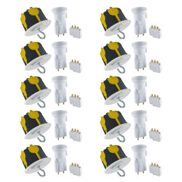 Legrand - Batibox - LOT de 10 Kit point de centre DCL BBC + Douille/Fiche SIB - Réf. : 089377Lx10+11127x10