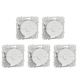 Schneider - Odace 2011 - LOT de 5 Interrupteurs volets-roulant montée/descente/stop - Blanc - Ref. : S520208x5